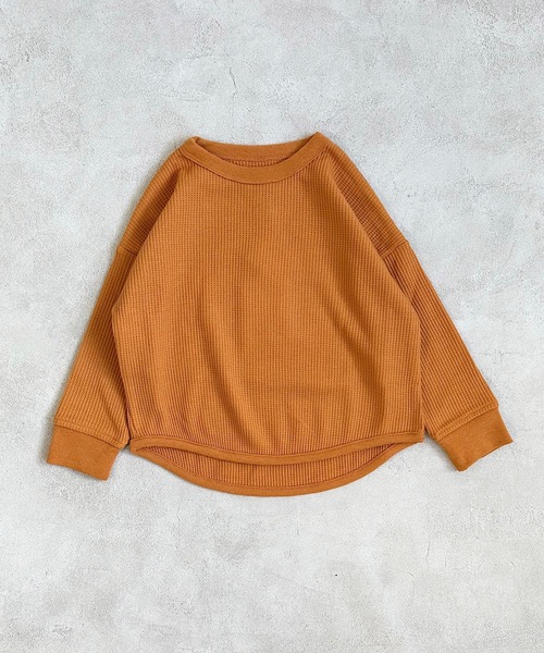 Life Support Products（ライフサポートプロダクツ）の「ワッフルロンT（80～150cm）（Tシャツ/カットソー・キッズ・杢グレー/ブラック系その他/オレンジ/ネイビー/ホワイト系その他/ワインレッド/ピンク/グレー系その他/オフホワイト/チャコール/イエロー/ブルー系その他/グリーン/レッド・80/90/95/100/110/120/130/140/150）」の18枚目の写真