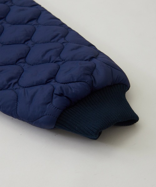 CUBE SUGAR（キューブシュガー）の「チェックボア×キルティングノーカラーブルゾン（ブルゾン・レディース・カーキ/ネイビー・M）」の14枚目の写真