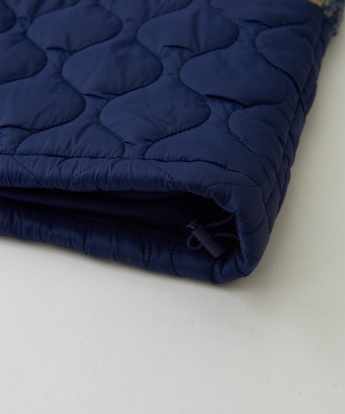 CUBE SUGAR（キューブシュガー）の「チェックボア×キルティングノーカラーブルゾン（ブルゾン・レディース・カーキ/ネイビー・M）」の16枚目の写真