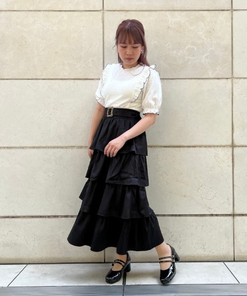 アクシーズファム　プリーツティアードスカート プリーツ加工ティアードスカート | outlet | axes femme online shop