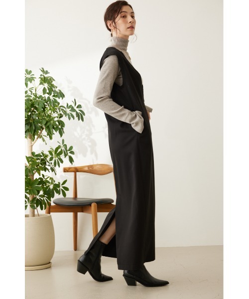 crie conforto（クリーコンフォルト）の「ディープネックワンピース（ワンピース・レディース・グレー/ブラック・MEDIUM/SMALL）」の14枚目の写真