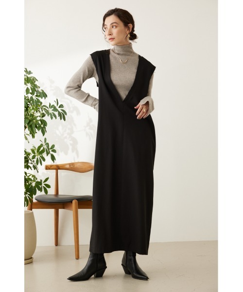 crie conforto（クリーコンフォルト）の「ディープネックワンピース（ワンピース・レディース・グレー/ブラック・MEDIUM/SMALL）」の15枚目の写真