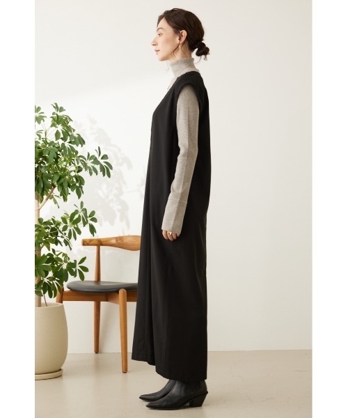 crie conforto（クリーコンフォルト）の「ディープネックワンピース（ワンピース・レディース・グレー/ブラック・MEDIUM/SMALL）」の17枚目の写真