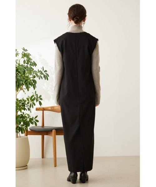 crie conforto（クリーコンフォルト）の「ディープネックワンピース（ワンピース・レディース・グレー/ブラック・MEDIUM/SMALL）」の18枚目の写真