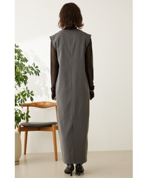 crie conforto（クリーコンフォルト）の「ディープネックワンピース（ワンピース・レディース・グレー/ブラック・MEDIUM/SMALL）」の8枚目の写真