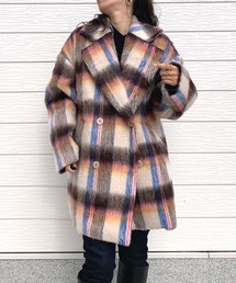 Q | ブランケットチェックピーコート(ピーコート)