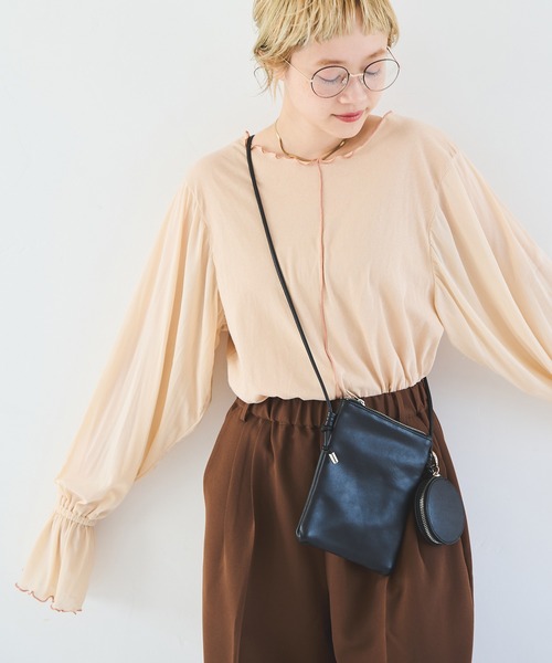 Crisp（クリスプ）の「シアースリーブメロウTシャツ（Tシャツ/カットソー・レディース・ブラウン/ベージュ・FREE）」の11枚目の写真