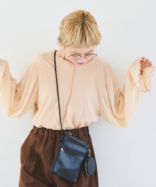 Crisp（クリスプ）の「シアースリーブメロウTシャツ（Tシャツ/カットソー・レディース・ブラウン/ベージュ・FREE）」の12枚目の写真