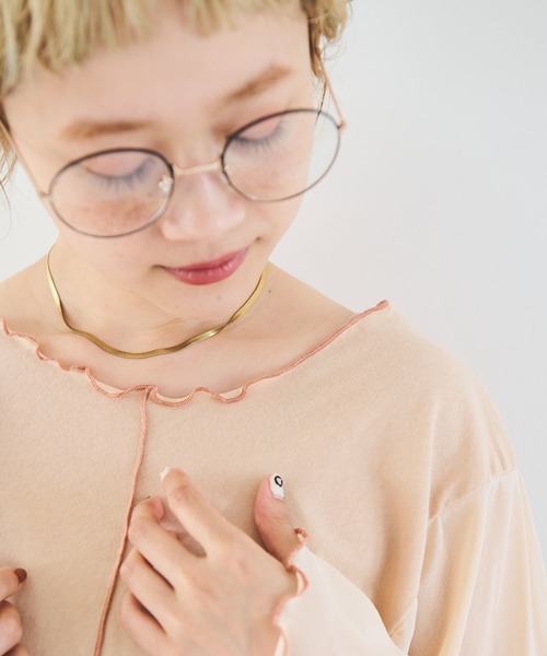 Crisp（クリスプ）の「シアースリーブメロウTシャツ（Tシャツ/カットソー・レディース・ブラウン/ベージュ・FREE）」の14枚目の写真