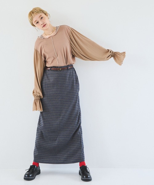 Crisp（クリスプ）の「シアースリーブメロウTシャツ（Tシャツ/カットソー・レディース・ブラウン/ベージュ・FREE）」の16枚目の写真