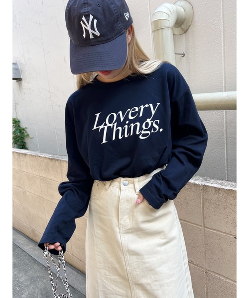 WC(ダブル シー)の「Loverythings ロゴプリントビッグロンT(Tシャツ/カットソー・レディース・グレー/ホワイト/ネイビー・FREE)」の3枚目の写真