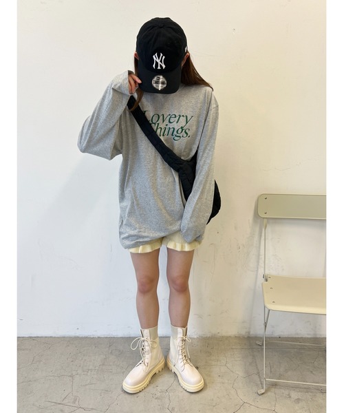 WC(ダブル シー)の「Loverythings ロゴプリントビッグロンT(Tシャツ/カットソー・レディース・グレー/ホワイト/ネイビー・FREE)」の9枚目の写真