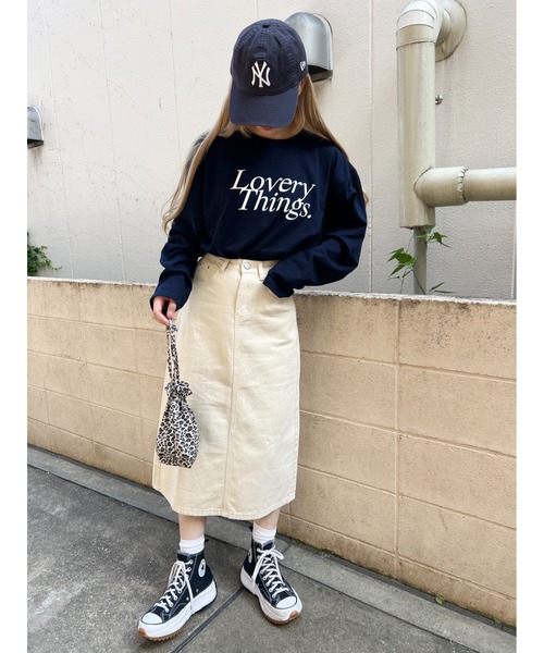 WC(ダブル シー)の「Loverythings ロゴプリントビッグロンT(Tシャツ/カットソー・レディース・グレー/ホワイト/ネイビー・FREE)」の19枚目の写真
