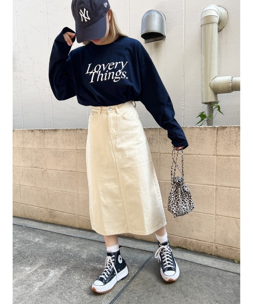 WC(ダブル シー)の「Loverythings ロゴプリントビッグロンT(Tシャツ/カットソー・レディース・グレー/ホワイト/ネイビー・FREE)」の21枚目の写真