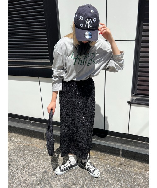 WC(ダブル シー)の「Loverythings ロゴプリントビッグロンT(Tシャツ/カットソー・レディース・グレー/ホワイト/ネイビー・FREE)」の12枚目の写真