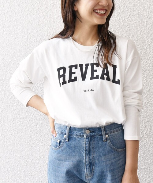 SHIPS any(シップス エニィ)の「【SHIPS any別注】THE KNiTS:〈洗濯機可能〉ラウンドヘム ロゴ ロンTEE(Tシャツ/カットソー・レディース・ホワイト/ホワイト系その他/ライトグレー・ONE SIZE)」の1枚目の写真