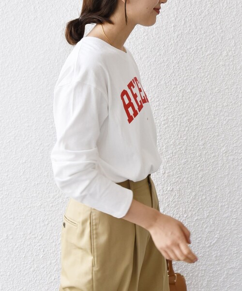 SHIPS any(シップス エニィ)の「【SHIPS any別注】THE KNiTS:〈洗濯機可能〉ラウンドヘム ロゴ ロンTEE(Tシャツ/カットソー・レディース・ホワイト/ホワイト系その他/ライトグレー・ONE SIZE)」の14枚目の写真