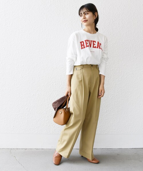 SHIPS any(シップス エニィ)の「【SHIPS any別注】THE KNiTS:〈洗濯機可能〉ラウンドヘム ロゴ ロンTEE(Tシャツ/カットソー・レディース・ホワイト/ホワイト系その他/ライトグレー・ONE SIZE)」の11枚目の写真