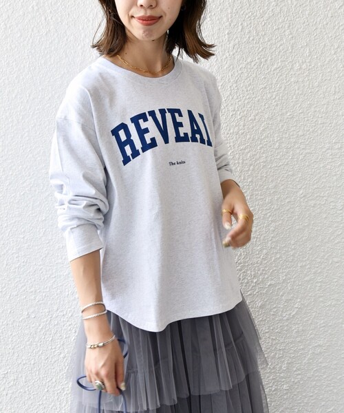 SHIPS any(シップス エニィ)の「【SHIPS any別注】THE KNiTS:〈洗濯機可能〉ラウンドヘム ロゴ ロンTEE(Tシャツ/カットソー・レディース・ホワイト/ホワイト系その他/ライトグレー・ONE SIZE)」の8枚目の写真