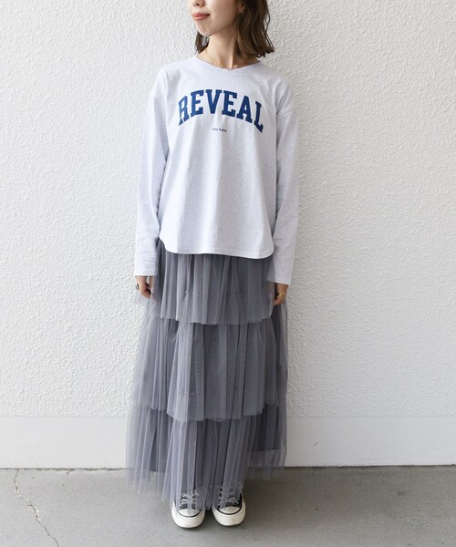 SHIPS any(シップス エニィ)の「【SHIPS any別注】THE KNiTS:〈洗濯機可能〉ラウンドヘム ロゴ ロンTEE(Tシャツ/カットソー・レディース・ホワイト/ホワイト系その他/ライトグレー・ONE SIZE)」の4枚目の写真