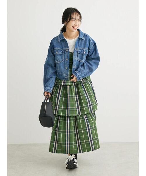 Sugar spoon（シュガースプーン）の「・SUGAR　SPOON　チェックラッフルキャミワンピース（ワンピース・レディース・グリーン/ネイビー・FREE）」の8枚目の写真