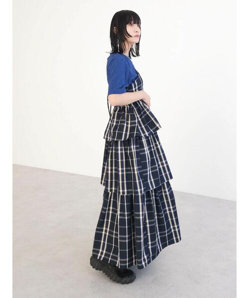 Sugar spoon（シュガースプーン）の「・SUGAR　SPOON　チェックラッフルキャミワンピース（ワンピース・レディース・グリーン/ネイビー・FREE）」の15枚目の写真