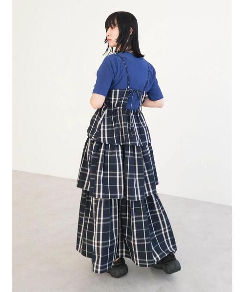 Sugar spoon（シュガースプーン）の「・SUGAR　SPOON　チェックラッフルキャミワンピース（ワンピース・レディース・グリーン/ネイビー・FREE）」の16枚目の写真