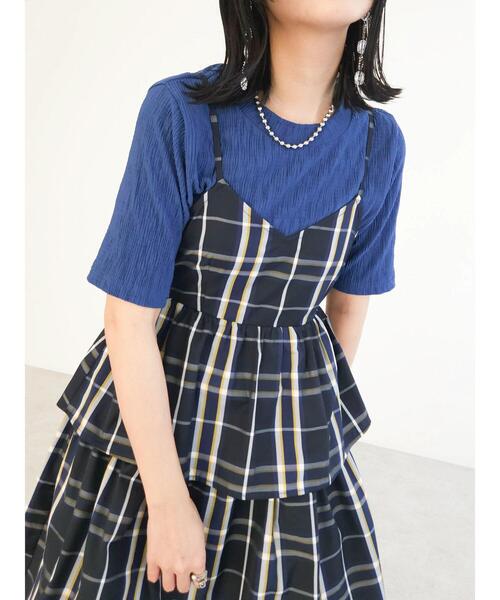 Sugar spoon（シュガースプーン）の「・SUGAR　SPOON　チェックラッフルキャミワンピース（ワンピース・レディース・グリーン/ネイビー・FREE）」の18枚目の写真