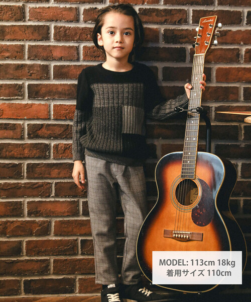 BeBe(ベベ)の「パッチワーク調ニット(90~150cm)(ニット/セーター・キッズ・ブラック系その他・110cm/100cm/140cm/130cm/120cm/150cm)」の6枚目の写真