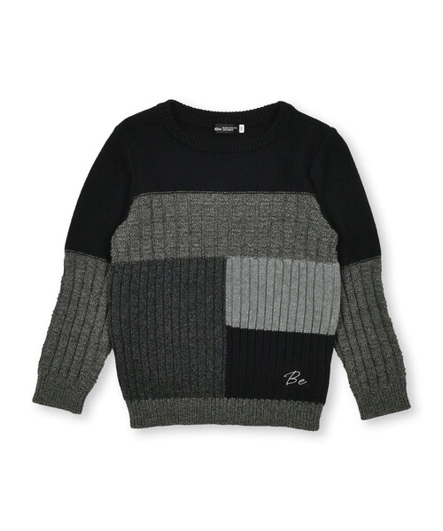 BeBe(ベベ)の「パッチワーク調ニット(90~150cm)(ニット/セーター・キッズ・ブラック系その他・110cm/100cm/140cm/130cm/120cm/150cm)」の12枚目の写真