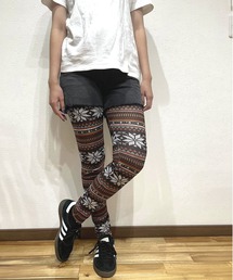 COMON＋（コモンプラス）の「ユニセックス ノルディック 総柄 レギンス（レギンス/スパッツ）」