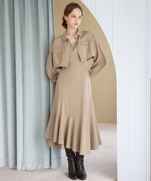 AND COUTURE（アンドクチュール）の「シャツジャケット＋イレヘムキャミワンピース（ワンピース）」