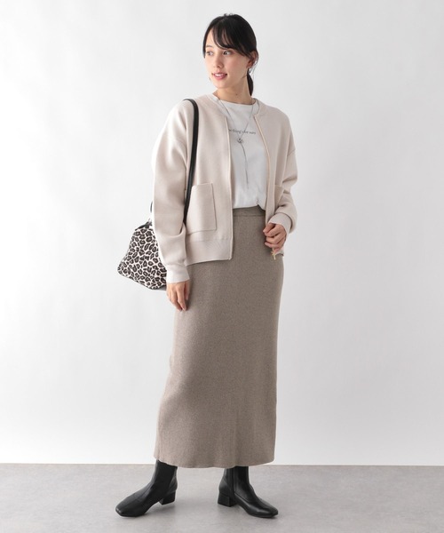 GLOBAL WORK（グローバルワーク）の「メルティニットアイラインスカート/972834（スカート・レディース・モカ/オリーブ/ブラック・LARGE/MEDIUM）」の7枚目の写真