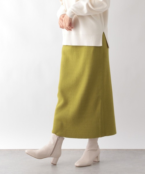 GLOBAL WORK（グローバルワーク）の「メルティニットアイラインスカート/972834（スカート・レディース・モカ/オリーブ/ブラック・LARGE/MEDIUM）」の13枚目の写真