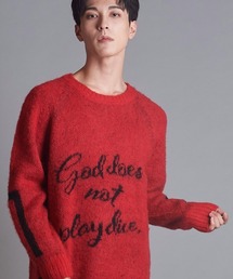 NO ID.（ノーアイディ）の「mn2877-ﾒｯｾｰｼﾞBIGﾌﾟﾙｵｰﾊﾞｰﾆｯﾄ（ニット/セーター・メンズ）」