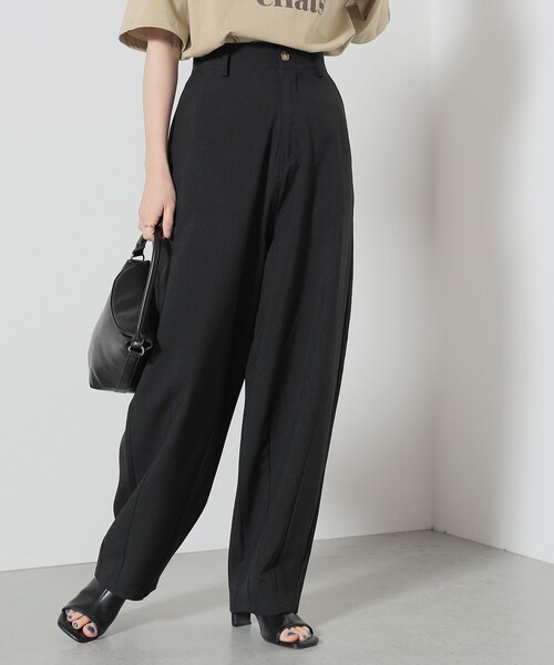 BEAMS HEART(ビームスハート)の「BEAMS HEART / ハイウエスト カーブパンツ(スラックス・レディース・ホワイト系その他5/ブラック・SMALL/MEDIUM)」の1枚目の写真