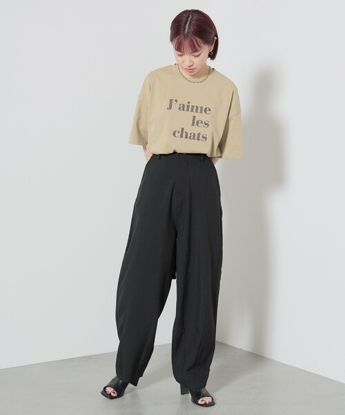 BEAMS HEART(ビームスハート)の「BEAMS HEART / ハイウエスト カーブパンツ(スラックス・レディース・ホワイト系その他5/ブラック・SMALL/MEDIUM)」の7枚目の写真