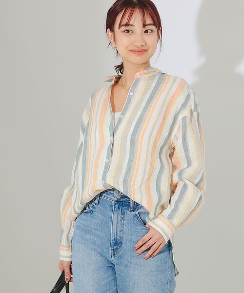 B:MING by BEAMS ‘23ルランゼフィールリネンブラウス 羽織り B:MING by BEAMS（ビーミング by ビームス）ルランゼフィール