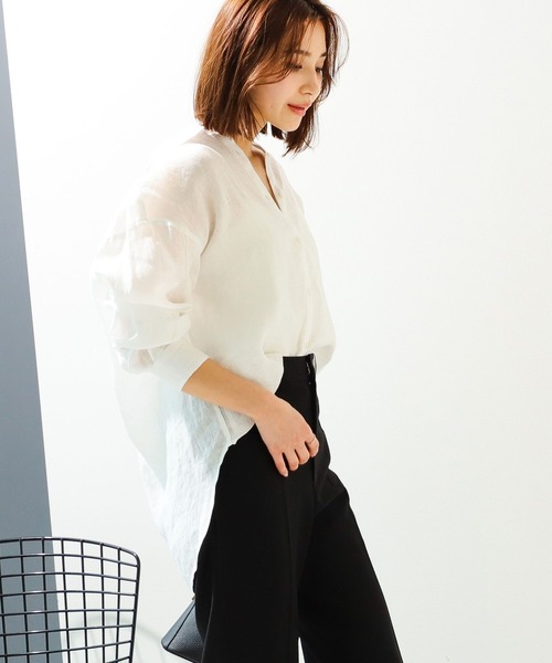 B:MING by BEAMS ‘23ルランゼフィールリネンブラウス 羽織り B:MING by BEAMS（ビーミング by ビームス）ルランゼフィール