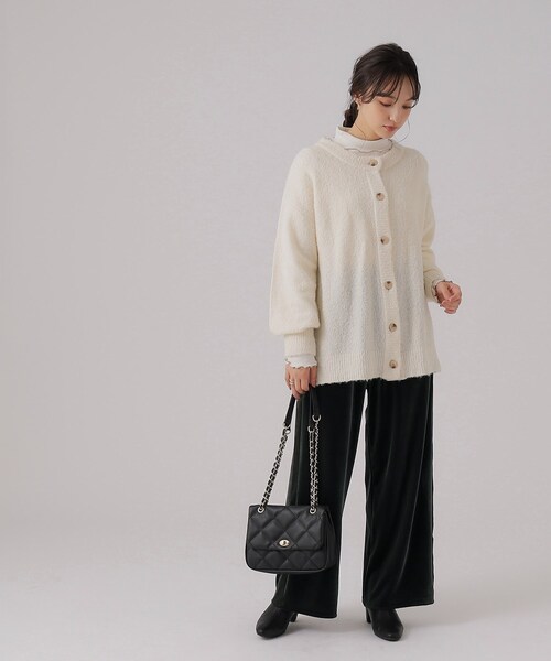 Cutie Blonde（キューティーブロンド）の「◆ライン入りベロアイージーワイドパンツ（その他パンツ・レディース・サンドベージュ/ブルー/チャコールグレー・03/02/04）」の4枚目の写真