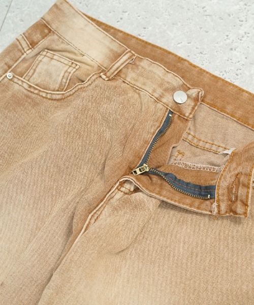 Auntie Rosa(アンティローザ)の「ビンテージブラウンウォッシュクラッシュダメージデニムパンツ(デニムパンツ・メンズ・ベージュ・MEDIUM/LARGE/X-LARGE)」の9枚目の写真