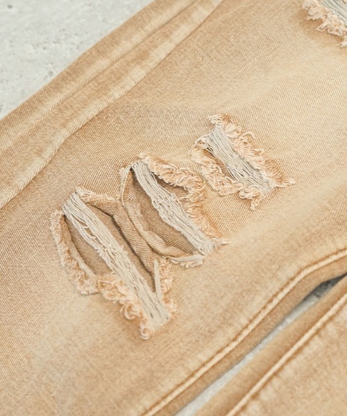 Auntie Rosa(アンティローザ)の「ビンテージブラウンウォッシュクラッシュダメージデニムパンツ(デニムパンツ・メンズ・ベージュ・MEDIUM/LARGE/X-LARGE)」の10枚目の写真