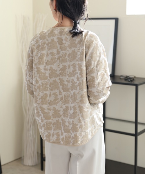 ULEULA(ウルア)の「ジャガードサテンパイピングシャツジャケット(シャツ/ブラウス・レディース・ブラック/ブラウン/アイボリー・FREE)」の7枚目の写真