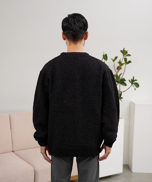 jiggys shop(ジギーズショップ)の「スウェットライク クルースポンジニットセーター(ニット/セーター・メンズ・グレー系その他/ブラック系その他/アイボリー/ベージュ/ブラック・MEDIUM/LARGE/X-LARGE)」の17枚目の写真