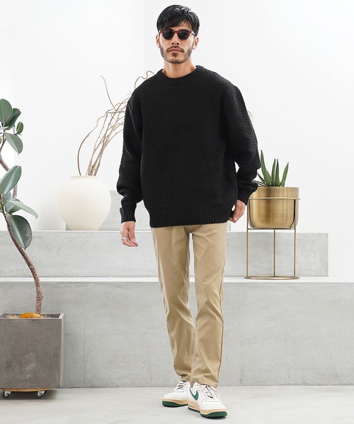 jiggys shop(ジギーズショップ)の「スウェットライク クルースポンジニットセーター(ニット/セーター・メンズ・グレー系その他/ブラック系その他/アイボリー/ベージュ/ブラック・MEDIUM/LARGE/X-LARGE)」の10枚目の写真