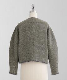 ＜LOEFF＞フリンジ ツイード ノーカラージャケット LOEFF（ロエフ）の「＜LOEFF＞フリンジ ツイード ノーカラージャケット