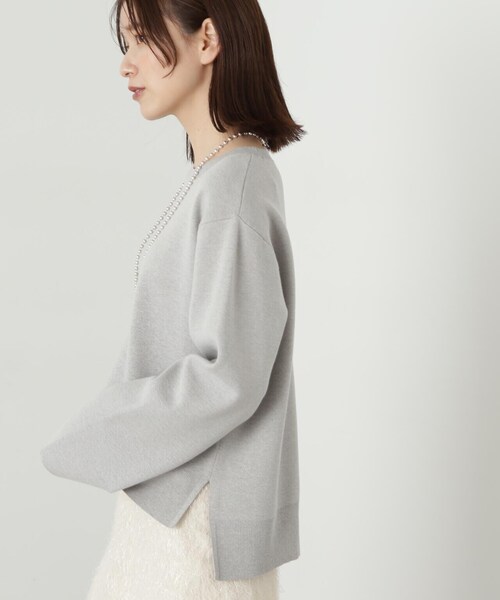 N.(N. Natural Beauty Basic)(エヌエヌナチュラルビューティーベーシック)の「◆ミラノリブゆるニット(ニット/セーター・レディース・オレンジ/グレー/オフホワイト・MEDIUM)」の12枚目の写真