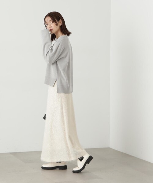 N.(N. Natural Beauty Basic)(エヌエヌナチュラルビューティーベーシック)の「◆ミラノリブゆるニット(ニット/セーター・レディース・オレンジ/グレー/オフホワイト・MEDIUM)」の15枚目の写真