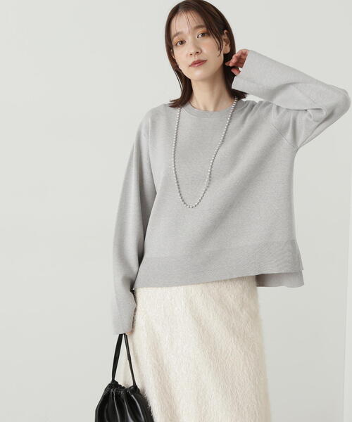 N.(N. Natural Beauty Basic)(エヌエヌナチュラルビューティーベーシック)の「◆ミラノリブゆるニット(ニット/セーター・レディース・オレンジ/グレー/オフホワイト・MEDIUM)」の16枚目の写真