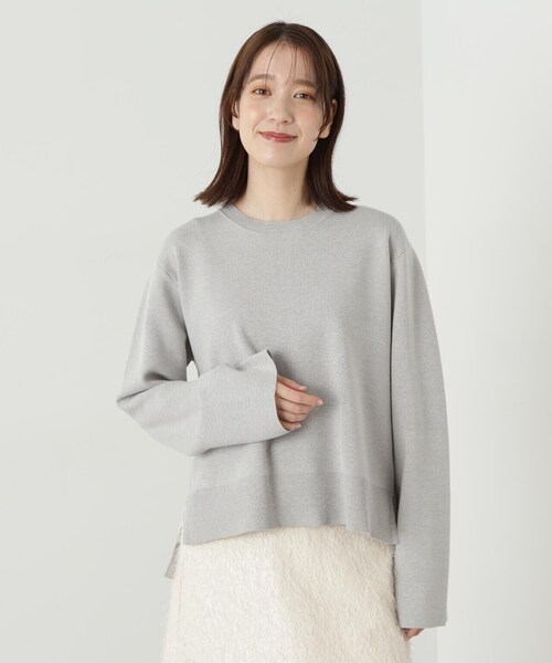 N.(N. Natural Beauty Basic)(エヌエヌナチュラルビューティーベーシック)の「◆ミラノリブゆるニット(ニット/セーター・レディース・オレンジ/グレー/オフホワイト・MEDIUM)」の17枚目の写真